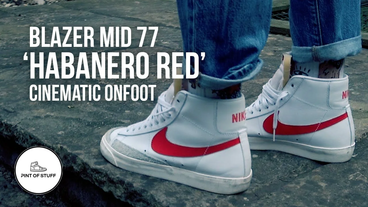 NOT ALL THAT Nike Blazer Mid 77 Habanero Red Cinematic Onfoot